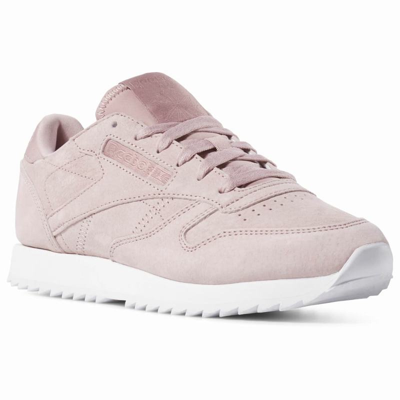 Tenisi Reebok Classic Leather Ripple Dama Roz/Albi Romania MP1391PJ